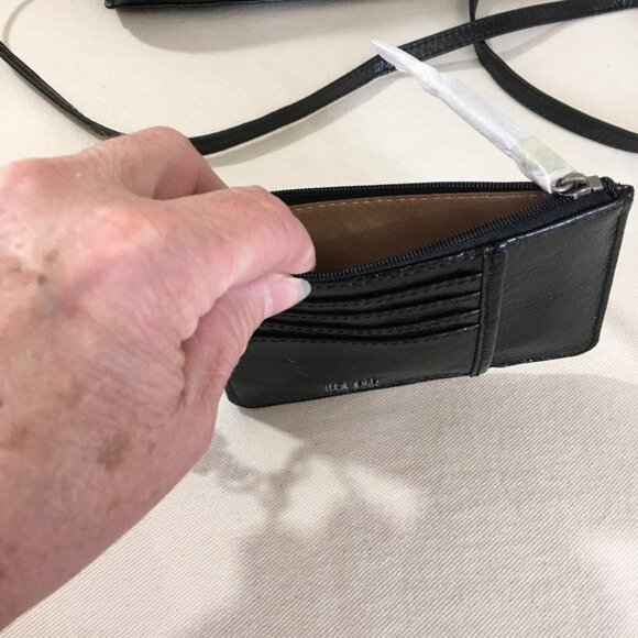 The Sak BlacK Leather Crossbody Bag With Leather Wallet - Picture 9 of 10